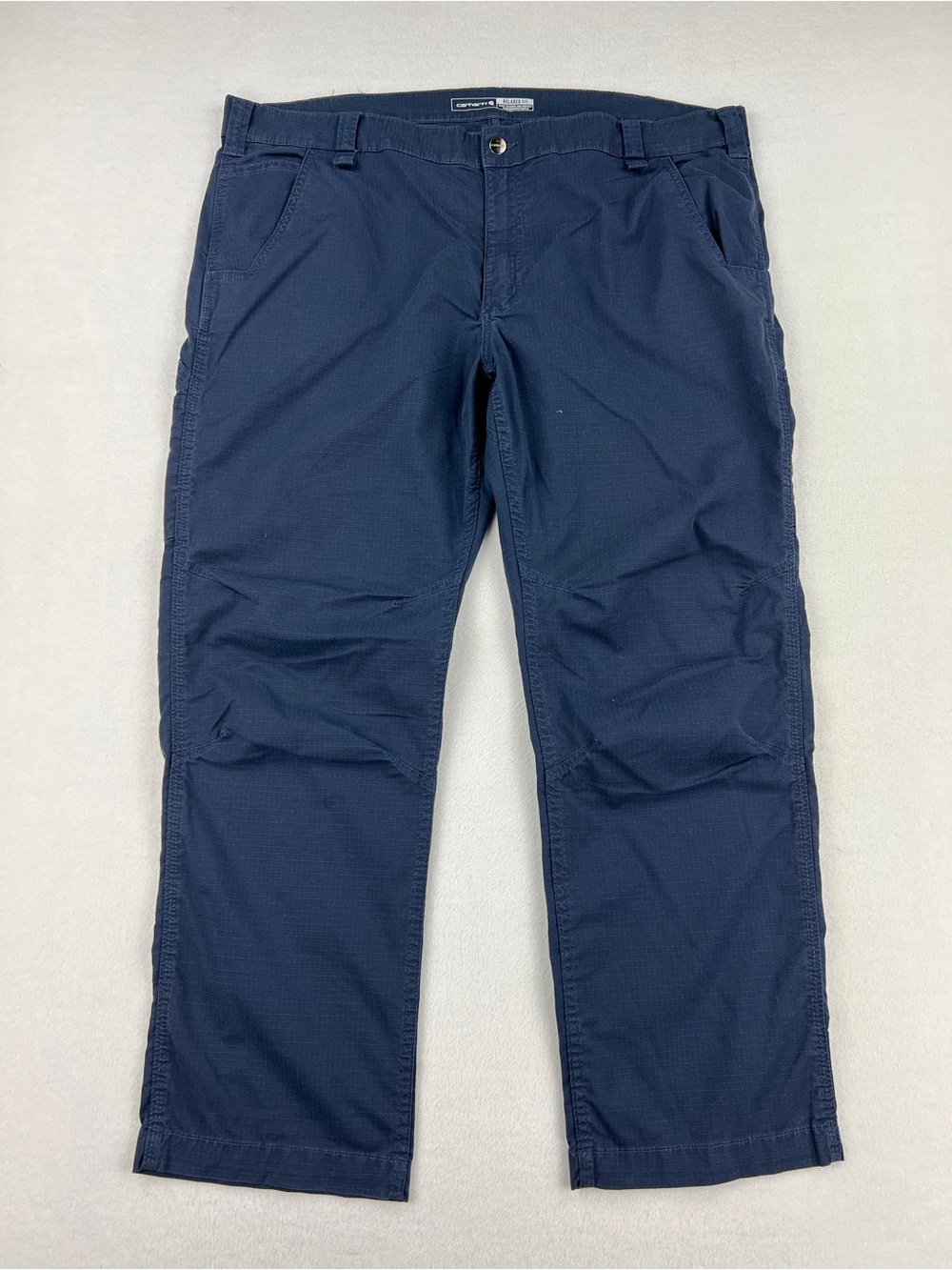 Carhartt Mens Force Relaxed Fit Ripstop Navy Blue Utility Pants Sz 42x30